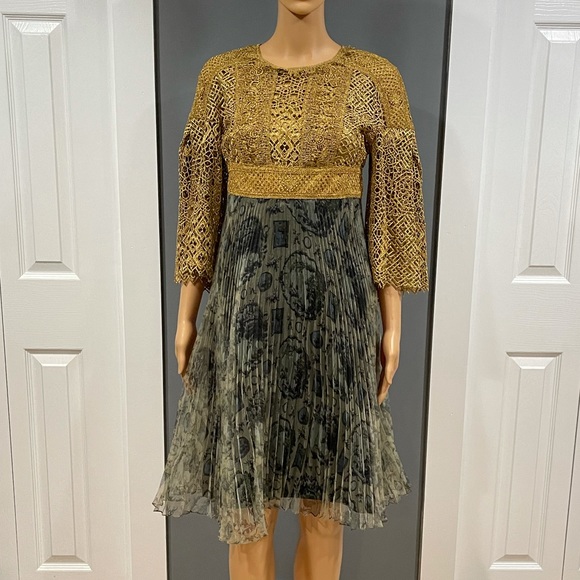Burberry London Multi-color Pleated Cocktail Dress Burberry London Multi-color Pleated Cocktail Dress
